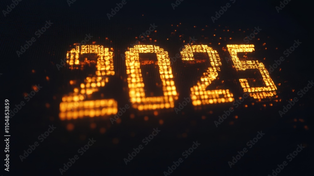 Glowing Digital 2025: A Futuristic New Year's Eve Countdown Design Glowing Digital 2025: A Futuristic New Year's Eve Countdown Design