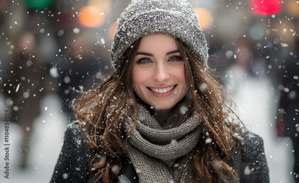 Smiling woman in winter clothing Smiling woman in winter clothing