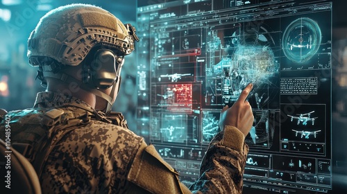Advanced military command operations high-tech command center digital interface tactical environment soldier engagement high-tech military strategies