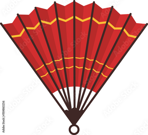 Traditional Chinese Paper Hand Fan Illustration