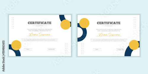 Flat design modern certificate template for corporate or awards. For creative award, business, and education needs