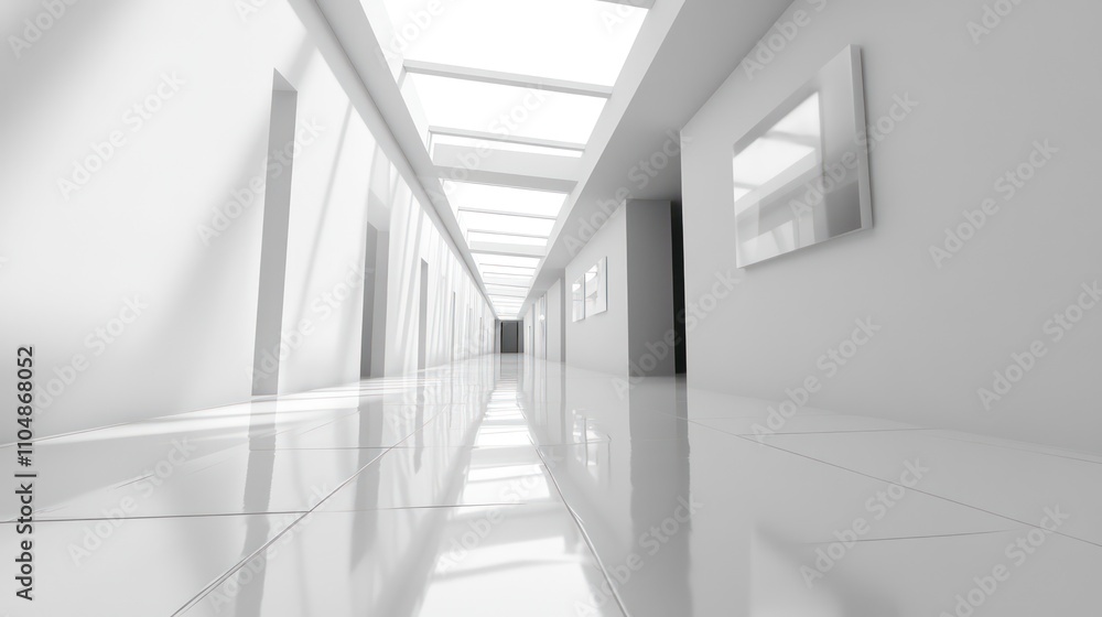 Modern White Hallway: Clean Lines, Minimalist Design, Bright Interior Architecture Modern White Hallway: Clean Lines, Minimalist Design, Bright Interior Architecture