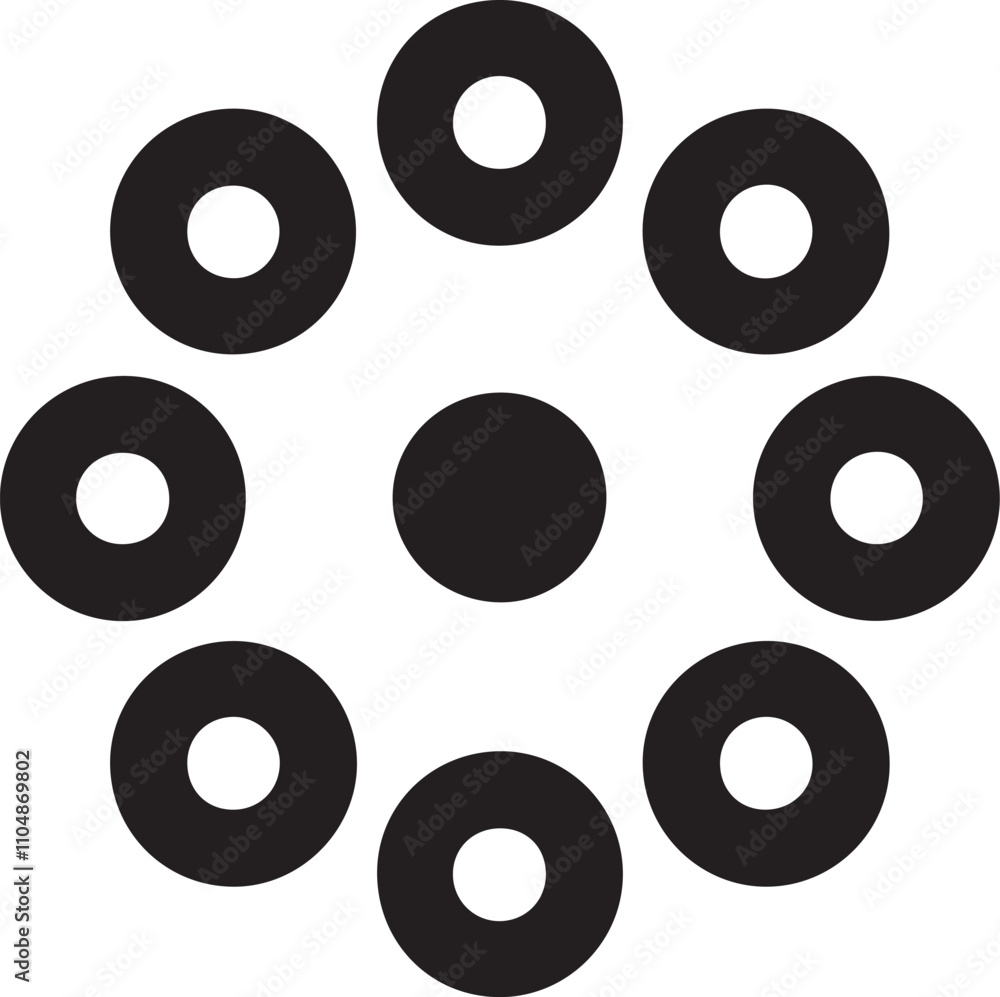 Vector swirl pattern with dotted circular background