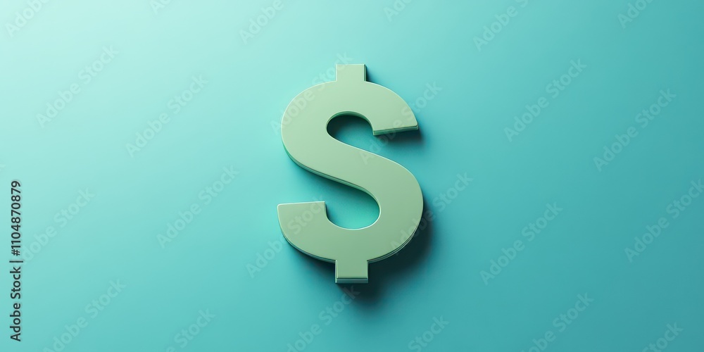 Dollar sign on mint green background. Dollar sign on mint green background.
