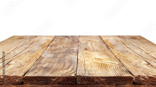 Top view of empty wooden table corner with clipping path