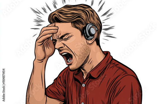 The man suffers from a sharp, very severe headache