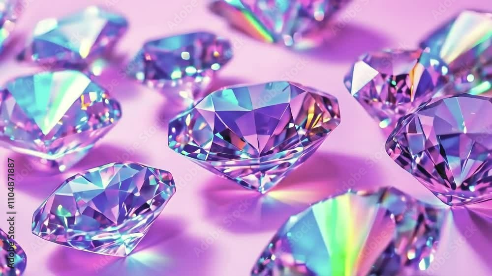 Shimmering Gems: Abstract Background Animation of Sparkling Crystals Shimmering Gems: Abstract Background Animation of Sparkling Crystals