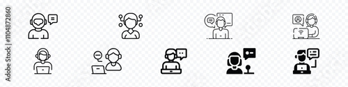 Virtual assistant icon, icon of a virtual assistant, Robot in speech bubble on white background. assistance icon glyph style design.