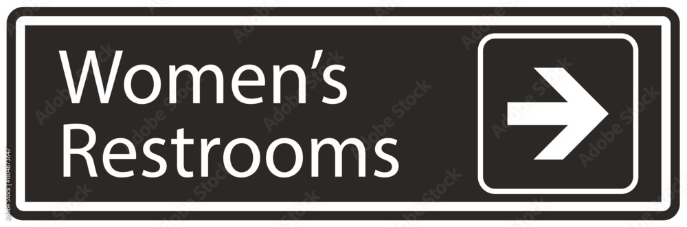 Restroom directional sign