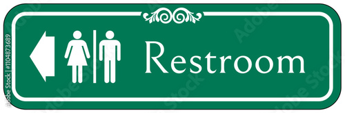 Restroom directional sign