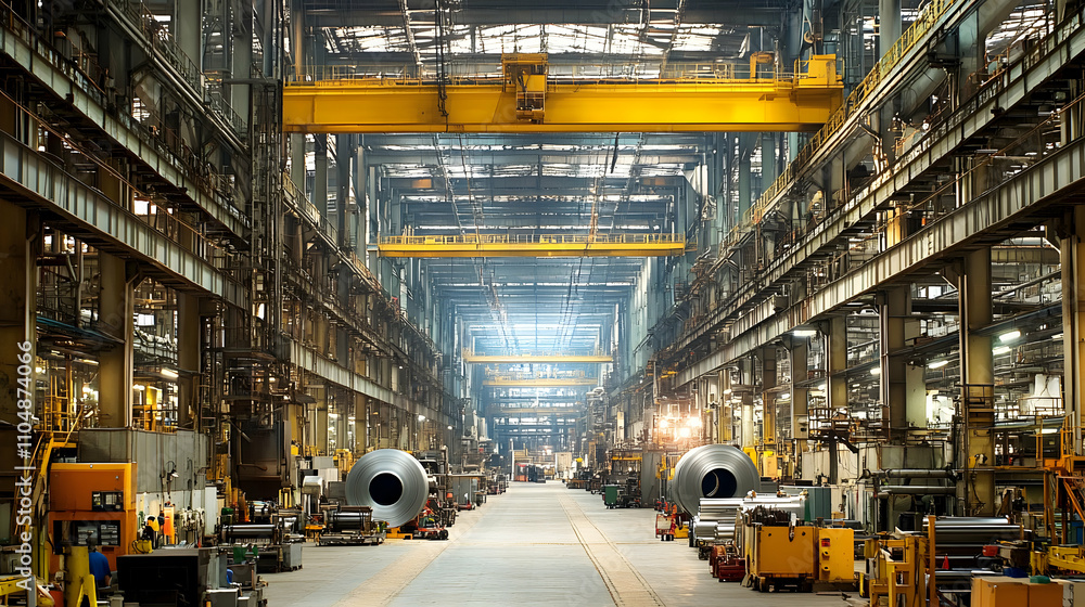 Industrial Factory Interior. Metalworks Production Industrial Factory Interior. Metalworks Production