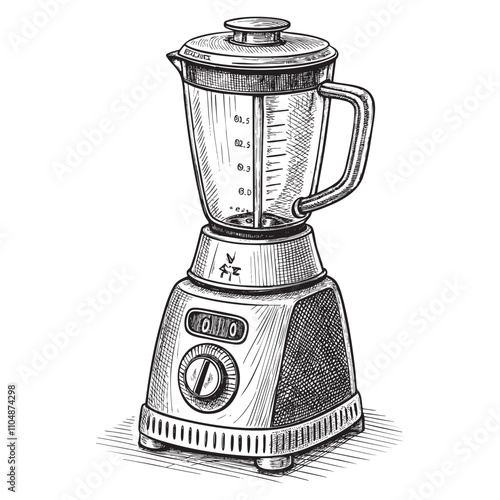 vintage blender sketch hand dawn drawing vector illustration