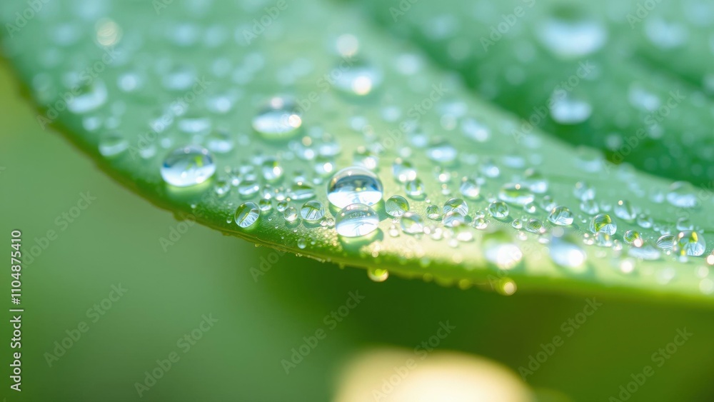 Vibrant Green Leaf with Sparkling Dew Drops, Perfect for Nature Photography and Eco-Friendly Designs Vibrant Green Leaf with Sparkling Dew Drops, Perfect for Nature Photography and Eco-Friendly Designs