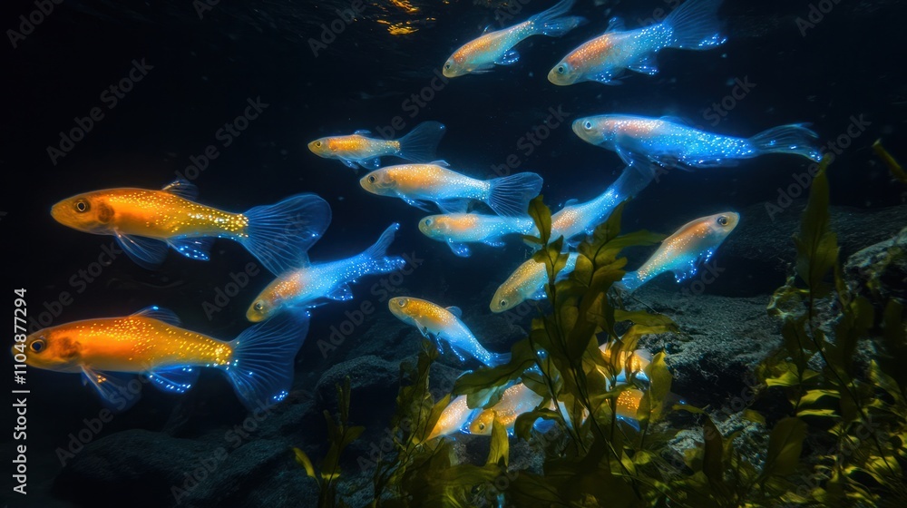 Bioluminescent species in natural light displays underwater Bioluminescent species in natural light displays underwater