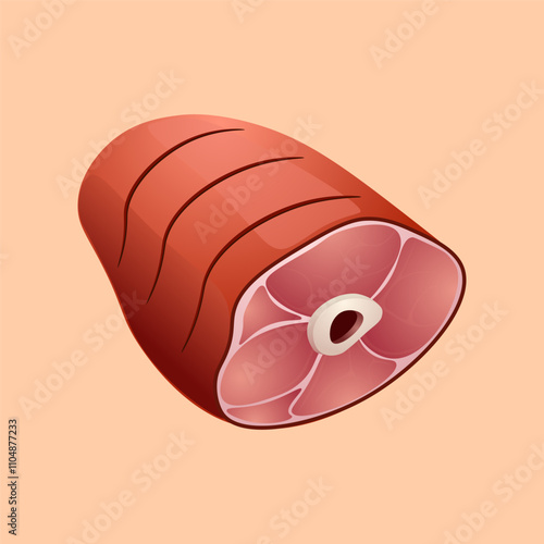 Vector of delicious grilled meat