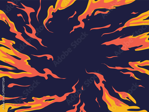 Comic book fantastic fire flames, Fire cartoon background.