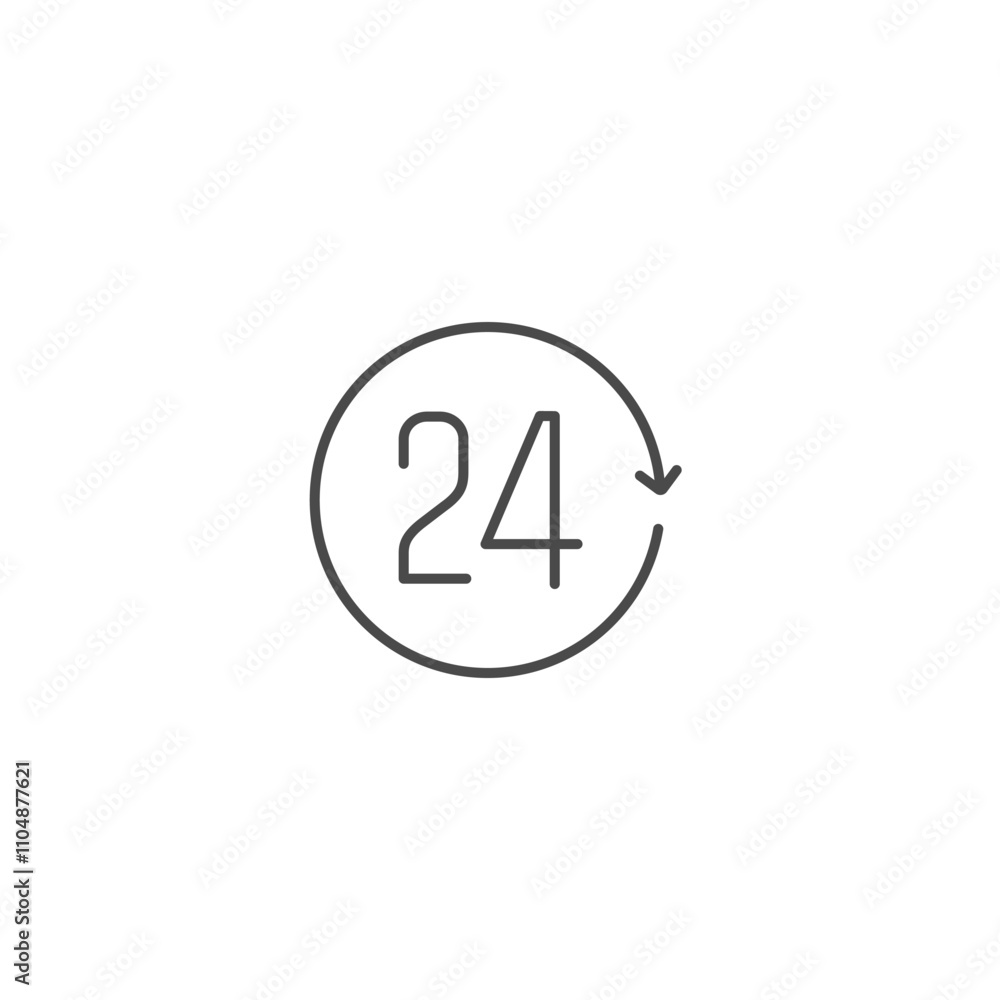 24 hours icon template vector illustration 24 hours icon template vector illustration