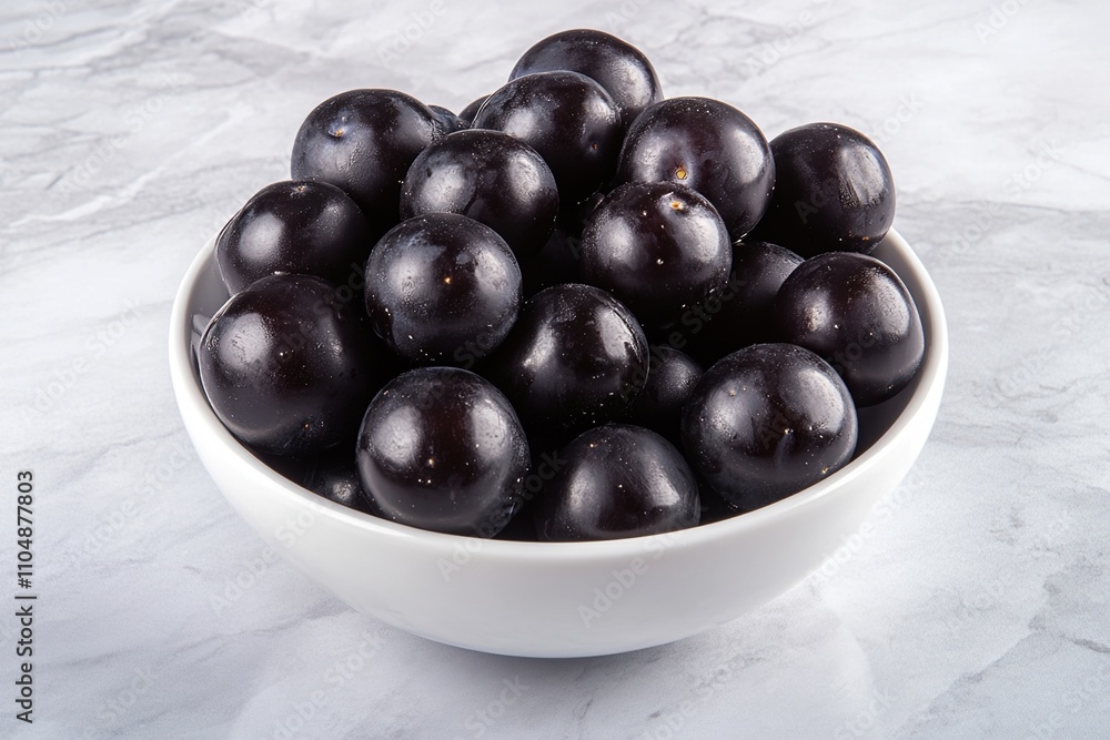 A Bowl of Ripe, Dark Black Plums Ready to Eat, Fresh and Juicy,  A Delightful Summer Treat