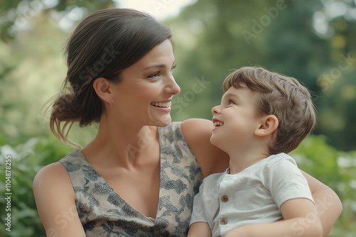 Woman with kid celebrating Woman's day.