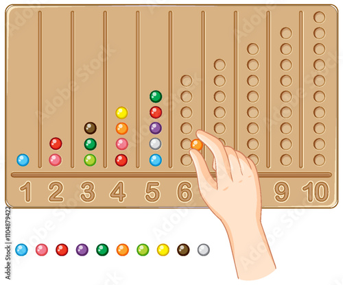 Colorful Bead Counting Educational Tool