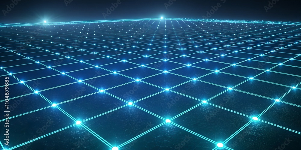 Abstract glowing grid network Abstract glowing grid network