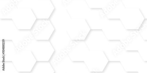 Abstract technology geometric white hexagons design. vector square hexagon polygonal pattern background. seamless bright white abstract honeycomb web background.