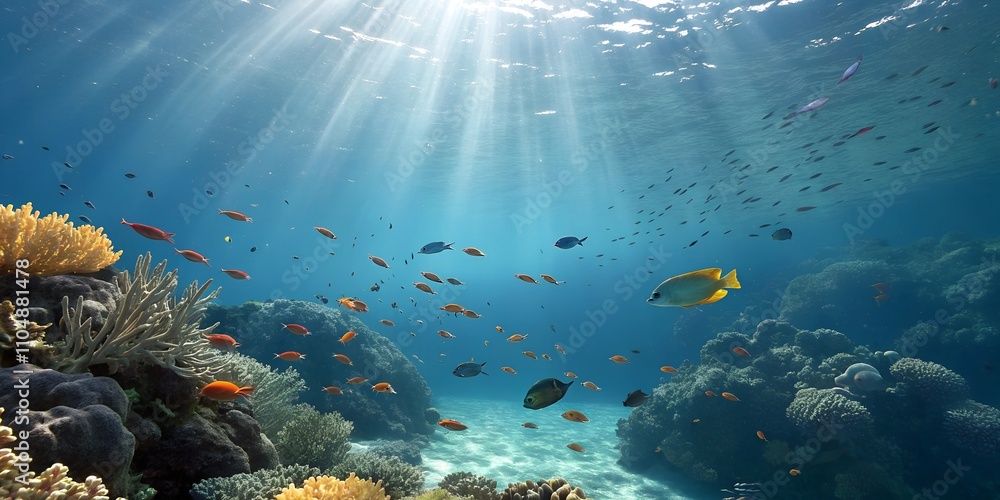 Fototapeta premium Underwater Coral Reef Scene