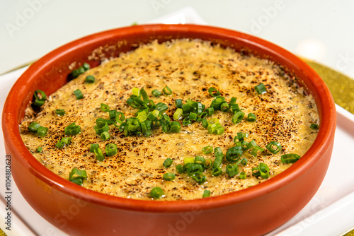 Baked oyster cake close-up