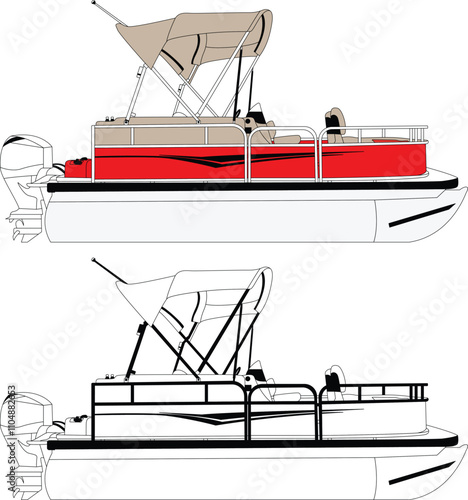 pontoon boat vector, pontoon boat, pontoon boat logo, pontoon vector images, line art illustrations, graphic art pontoon boat download, best pontoon boat