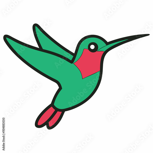 Modern Costa's Hummingbird Isolated Vector Artwork