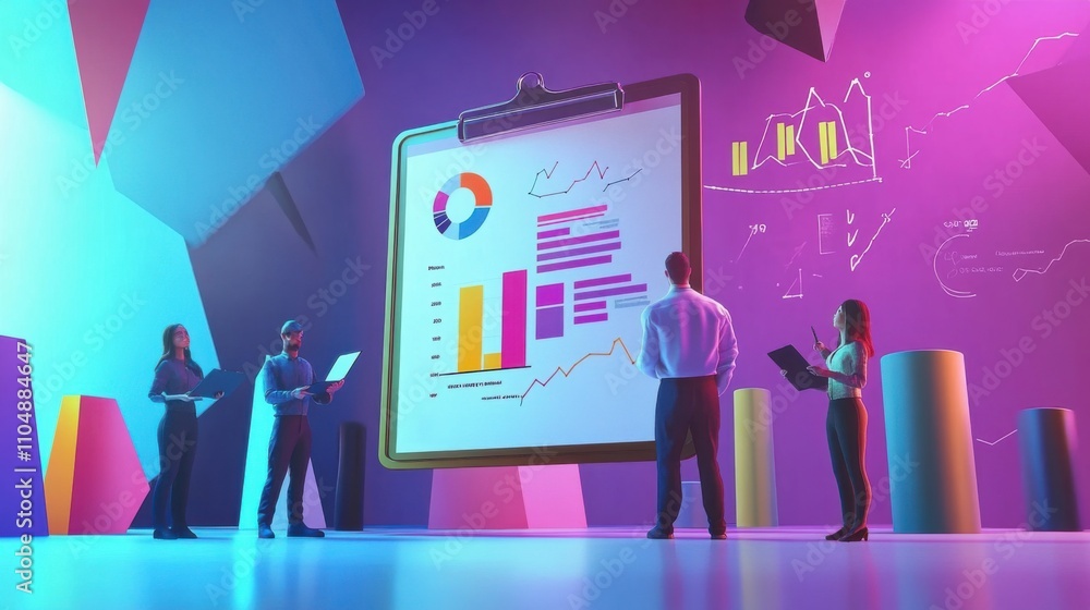 Team Collaboration on Data Presentation with Vibrant Visuals Team Collaboration on Data Presentation with Vibrant Visuals