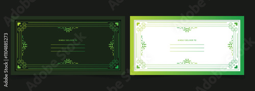Elegant green art message card design