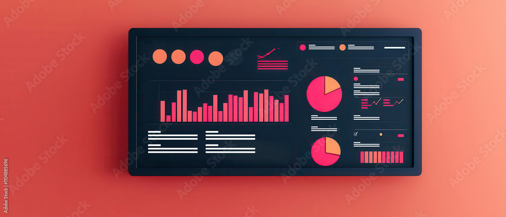 Competitive research dashboard, brand analysis, hightech interface, 3D illustration Competitive research dashboard, brand analysis, hightech interface, 3D illustration