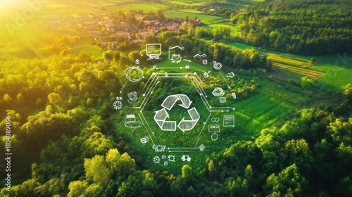 Wallpaper Mural Circular economy initiatives in communities, showing recycling and reuse Torontodigital.ca