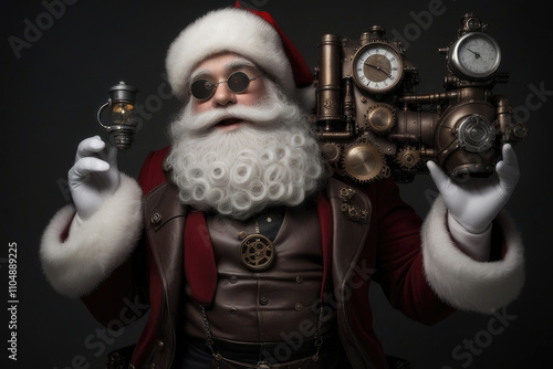 Obraz na płótnie Santa Claus in steampunk style. Christmas. New Year 2023 w salonie