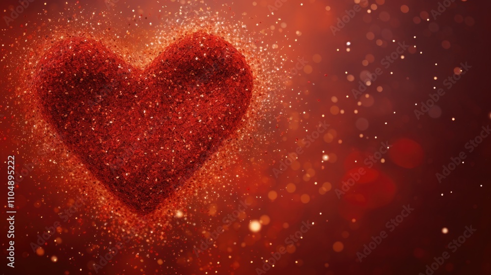 sprinkled sand heart , happy valentine's day - abstract romantic background banner sprinkled sand heart , happy valentine's day - abstract romantic background banner