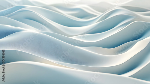 Abstract representation of soft, flowing waves in shades of blue and white.