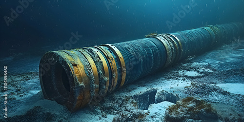 Industrial Drill Pipe in Underwater Operation photo