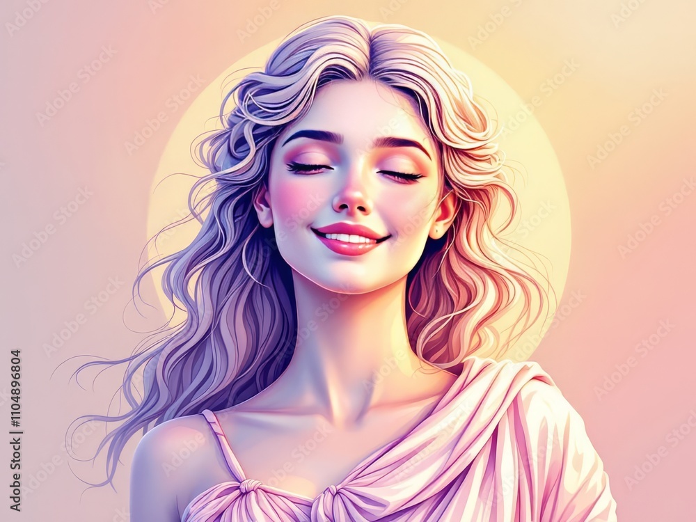Ancient Greek Venus, low light gradient, AI art print t-shirt.