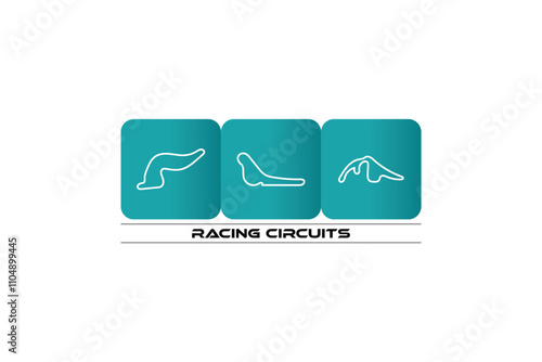 Circuit for motorsport, grand prix race track, vector illustration