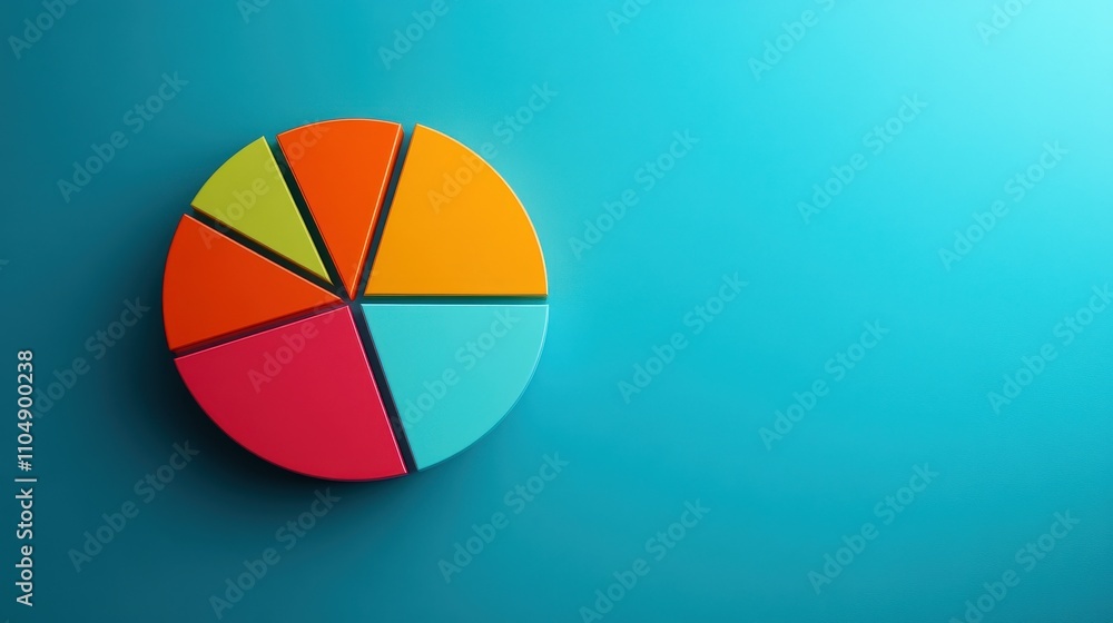 Colorful Pie Chart on a Blue Background Representing Data Segmentation and Analysis for Business Insights and Marketing Strategies Colorful Pie Chart on a Blue Background Representing Data Segmentation and Analysis for Business Insights and Marketing Strategies