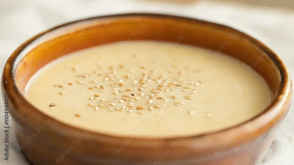 Preparing creamy tahini sauce kitchen recipe indoor close-up healthy cooking techniques for flavorful dishes Preparing creamy tahini sauce kitchen recipe indoor close-up healthy cooking techniques for flavorful dishes