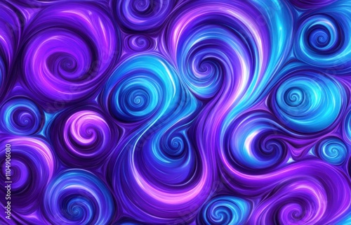 Vibrant Abstract Swirls in Purple and Blue Tones Creating a Dynamic and Engaging Background for Creative Projects and Digital Art with Fluid Aesthetic Appeal