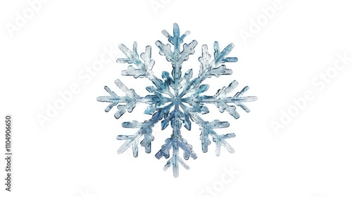 Snowflake Background with Cool Blue and Silver Crystal Shapes