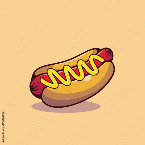 Delicious hotdog illustration