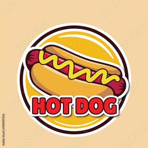 Delicious hotdog logo illustration