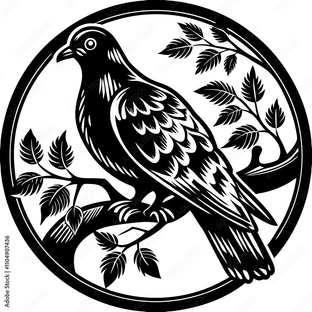 Pigeon vector silhouette, isolated white background
Pigeon vector silhouette, isolated white background