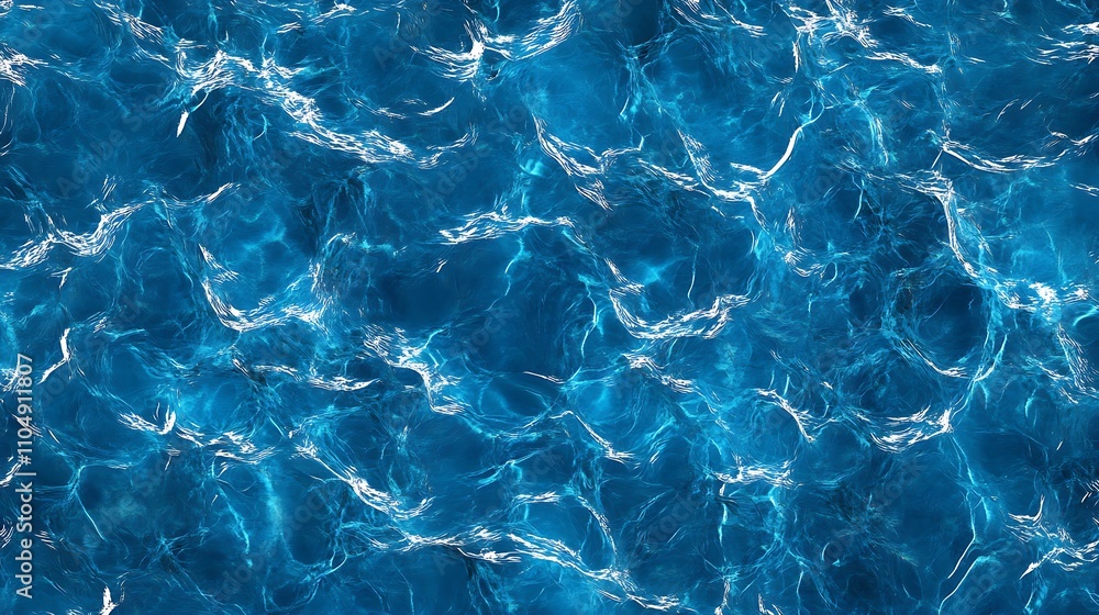Obraz premium Overhead shot of blue water texture with reflections, similar to a swimming pool surface