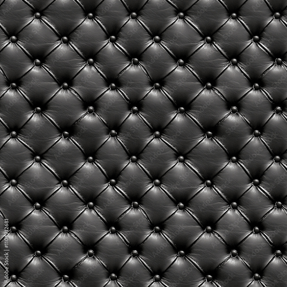 Elegant Dark Gray Leather Chair with Distinctive Button Tufting and Vintage Charm. Seamless Repeatable Background Elegant Dark Gray Leather Chair with Distinctive Button Tufting and Vintage Charm. Seamless Repeatable Background