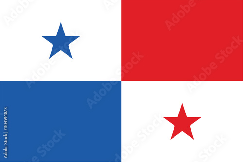 Nationall flag of Panama. Vector illustration
